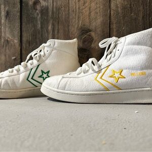 RARE Converse Men’s White and Yellow High-Top Sneakers, limited edition felt